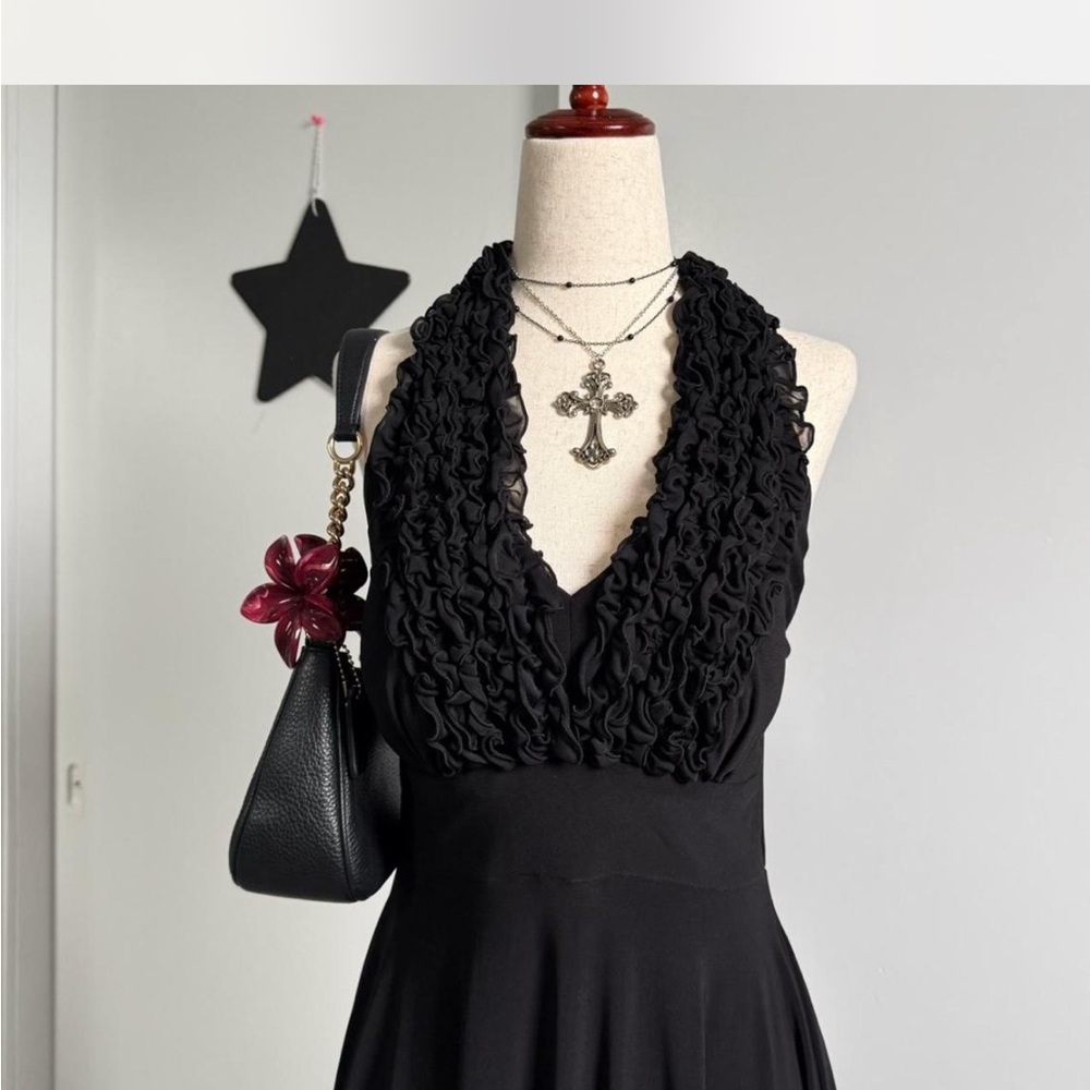 Elegant Black Halter Dress